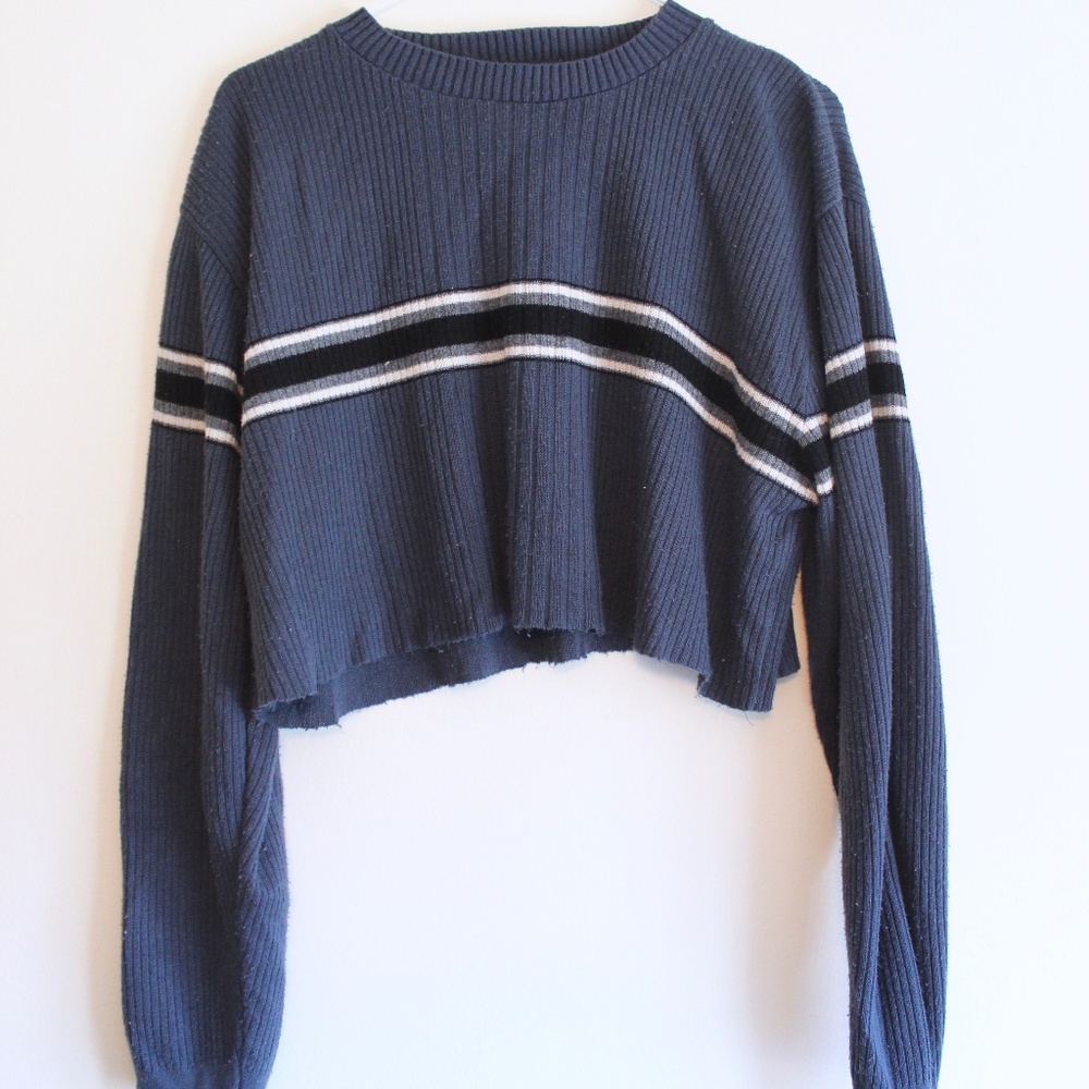 90s Vintage Oversized Cropped Sweater